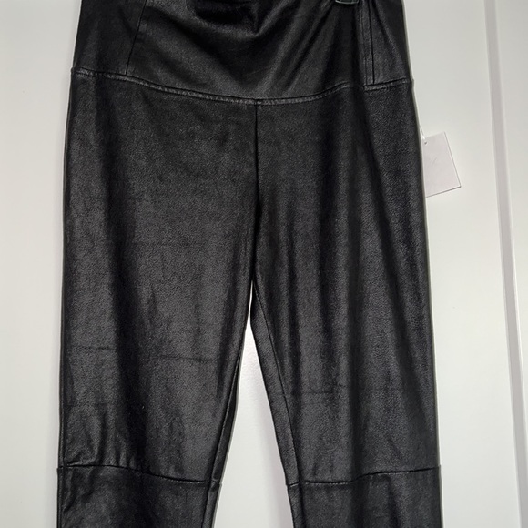 New Trouvé faux leather black leggings small sheen shimmer s high waist Nwt - Picture 4 of 5